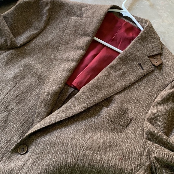 Abbeydale brown herringbone sport blazer classic size‎ 42R 100% wool - Picture 14 of 15